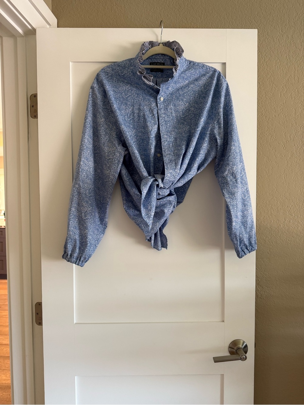 Ralph Lauren Light Blue Paisley Collared Shirt